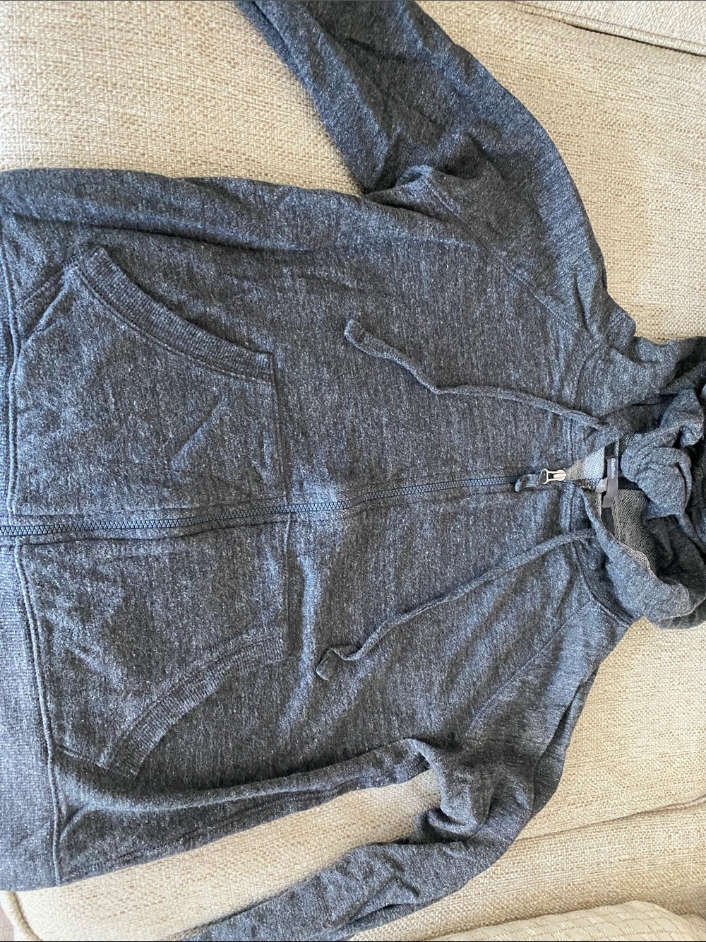Women's Charcoal Gray Zip Hoodie Sweatshirt, GapBody S